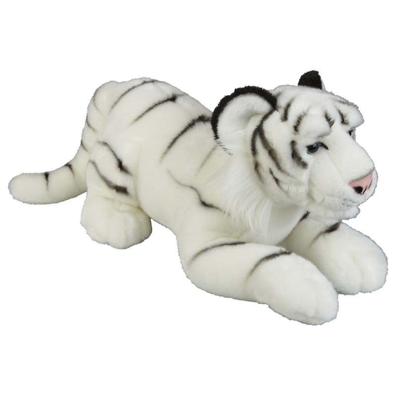 Grote pluche witte tijger knuffel 50 cm speelgoed -