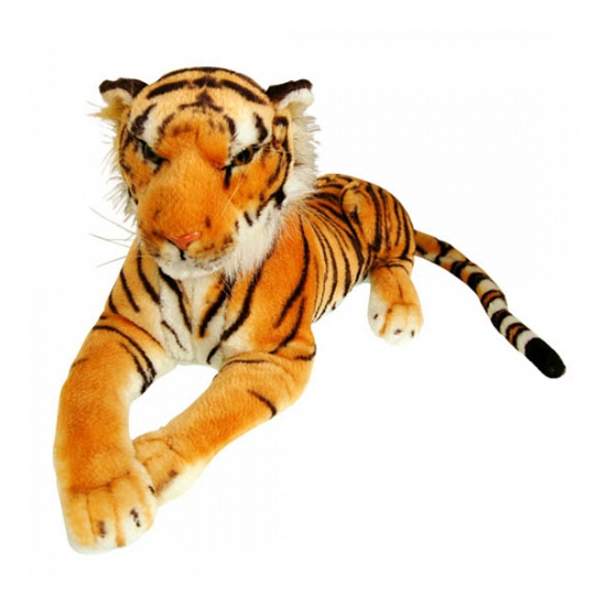 Grote Knuffel Tijger - groot dier - liggend - pluche - knuffeldier - 100 cm -