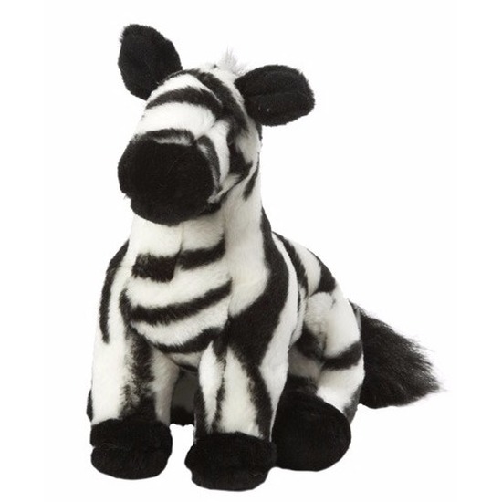 Nature Planet zebra knuffel - 18 cm - pluche knuffeldier - Speelgoed dieren knuffels -