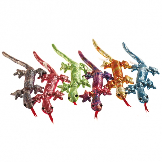 Nature Planet pluche Salamander/Hagedis knuffeldier - gekleurd - 34 cm -