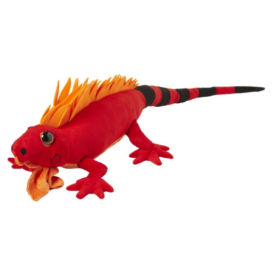 Nature Planet Leguaan - rood - 110 cm - pluche dieren knuffels - Leguanen -