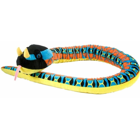 Pluche neushoornadder knuffel slang 137 cm -