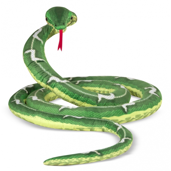 Mega slangen knuffel - groen - 4 meter - pluche - knuffelslang -