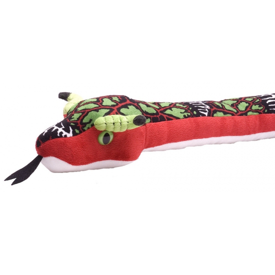 Pluche rode knuffel slang 137 cm -