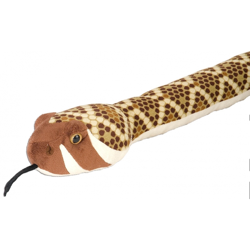 Pluche knuffel slang bruin/wit 137 cm -