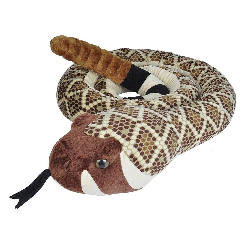 Wild Republic Mega pluche Texaanse ratelslang slang knuffel - 280 cm - Grote slangen knuffels -