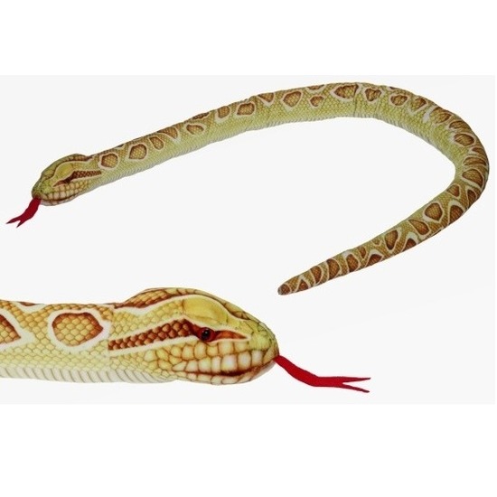 Pluche gevlekte gouden python/slangen knuffel 150 cm speelgoed -