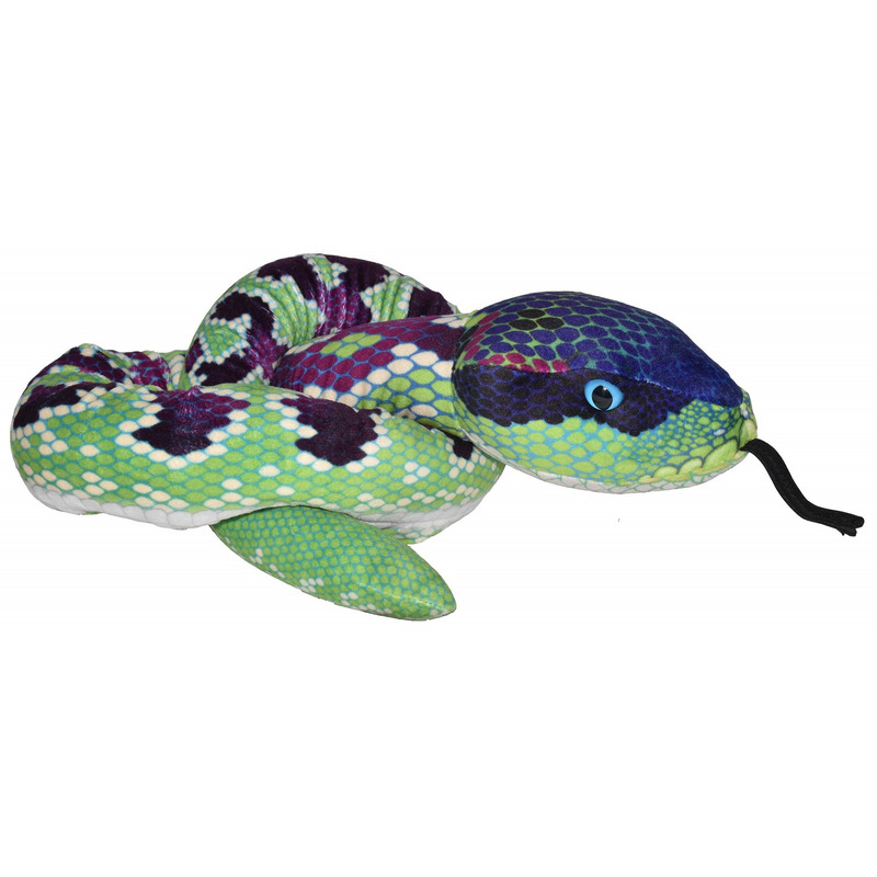 Pluche groen/paarse slangen knuffel 137 cm speelgoed -