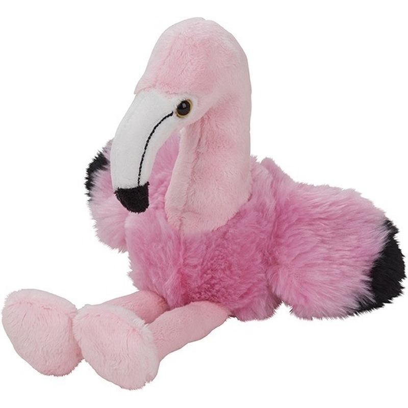 Pluche roze flamingo knuffel 17 cm speelgoed -