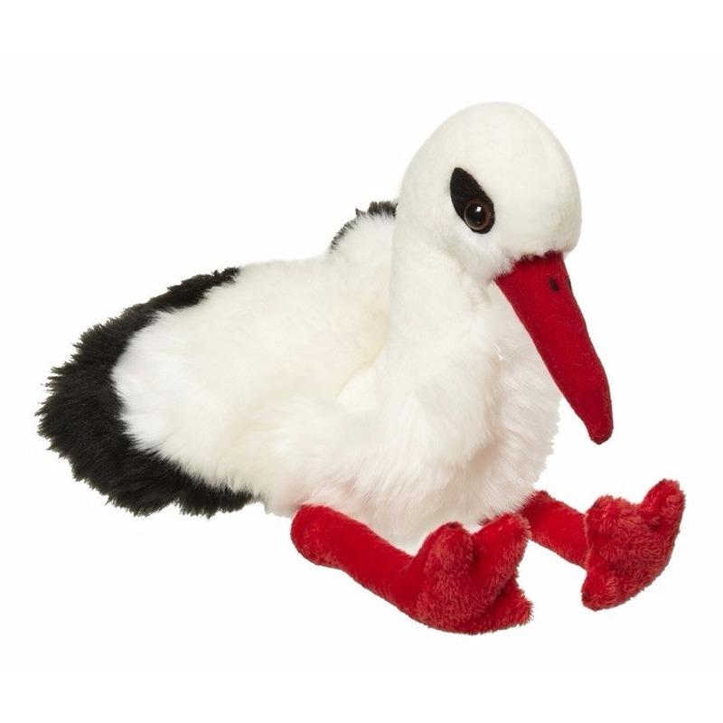 Ooievaar knuffel 30 cm -