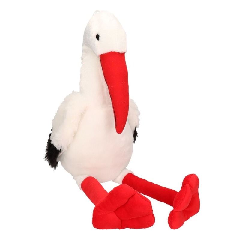 Grote pluche ooievaar knuffeldier 41 cm -
