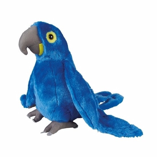 Ravensden pluche knuffel dier Ara Papegaai - blauw - 30 cm - Tropische vogels knuffels -