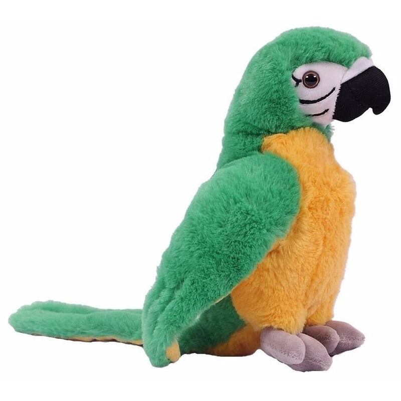 Pluche papegaai knuffel groen 24 cm -