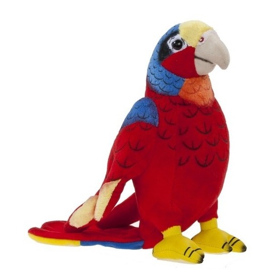 Pluche rode ara papegaai knuffel 20 cm -