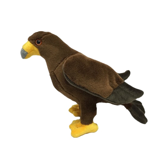 Pluche steenarend knuffel - roofvogels - bruin - 17 cm - vogels -