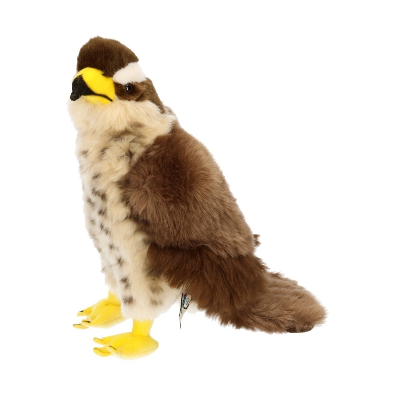 Pluche havik knuffel - bruin/wit - 23 cm - roofvogel - Knuffeldieren - Vogels -