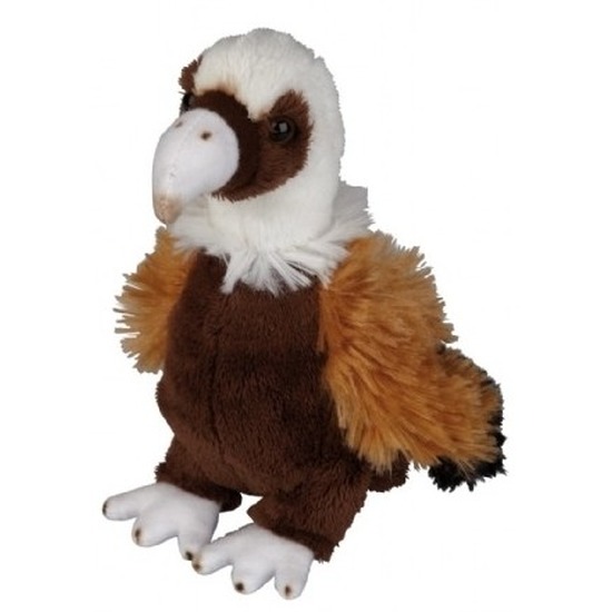Pluche bruine gier vogel knuffel 15 cm speelgoed -
