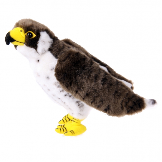 Pluche slechtvalk knuffel - bruin/wit - 23 cm - roofvogel - Knuffeldieren - Vogels -