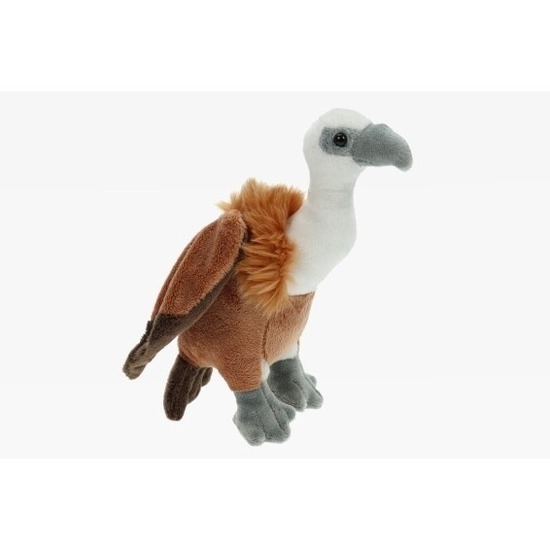 Pluche vale gier knuffel vogel - bruin - 21 cm - knuffeldieren -