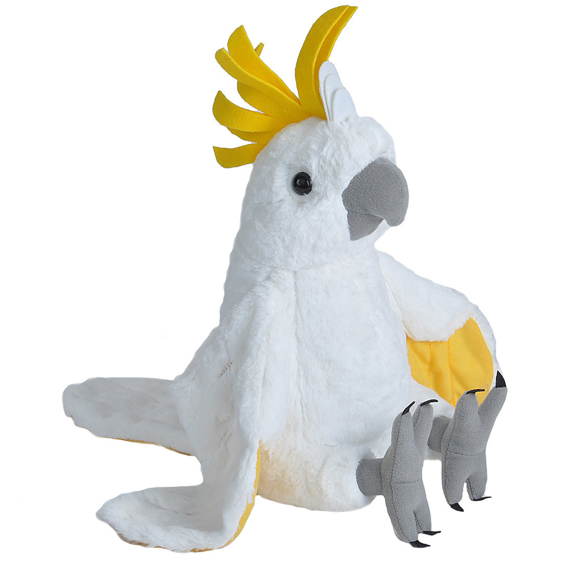 Wild Republic pluche kaketoe vogel knuffel - wit - 30 cm -