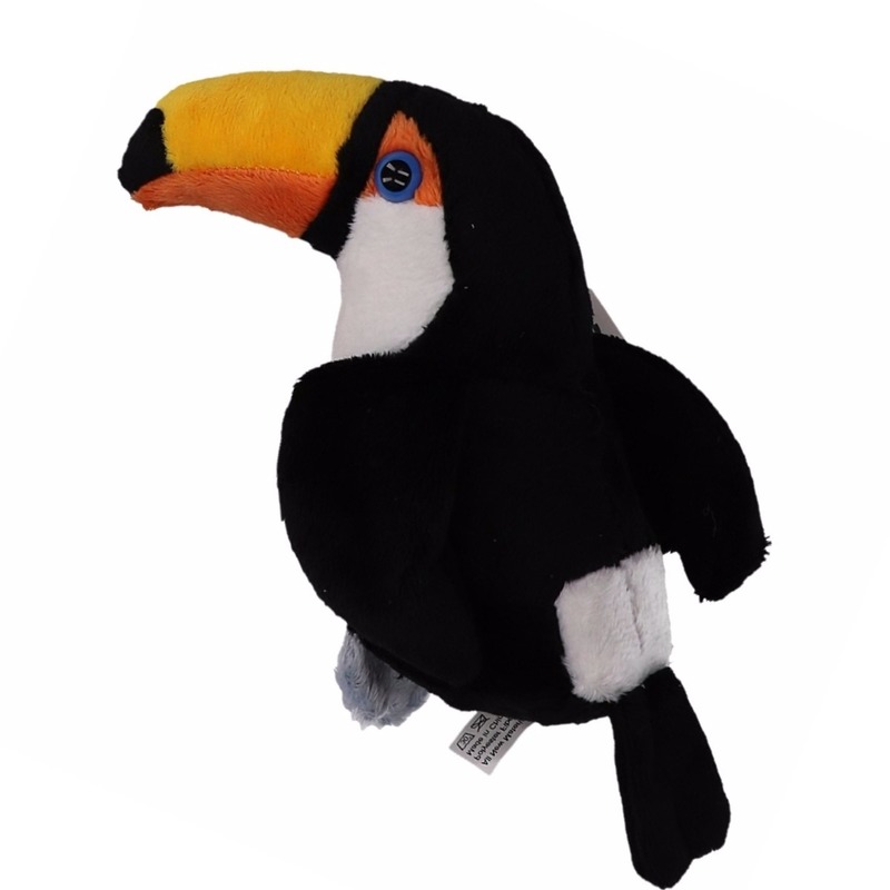 Pluche toekan tropische vogel knuffel 14 cm -