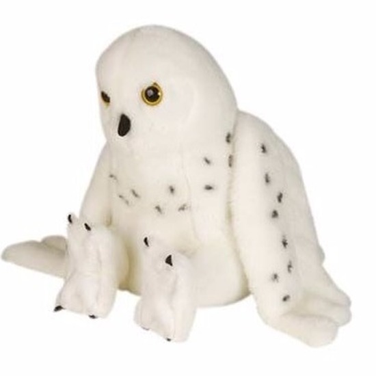 Pluche sneeuwuil knuffel 30 cm - uil knuffeldier -