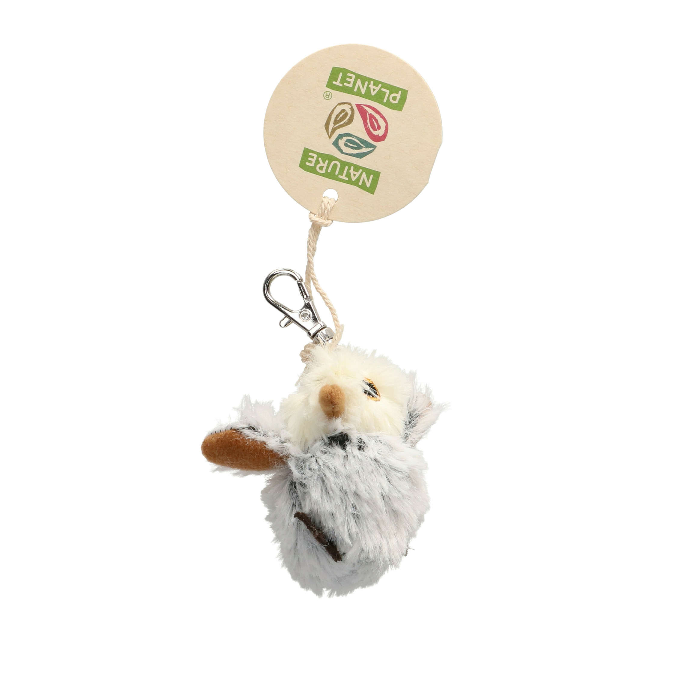 Nature Planet Pluche dieren sleutelhanger - Uil knuffel - 6 cm - Speelgoed sleutelhangers -