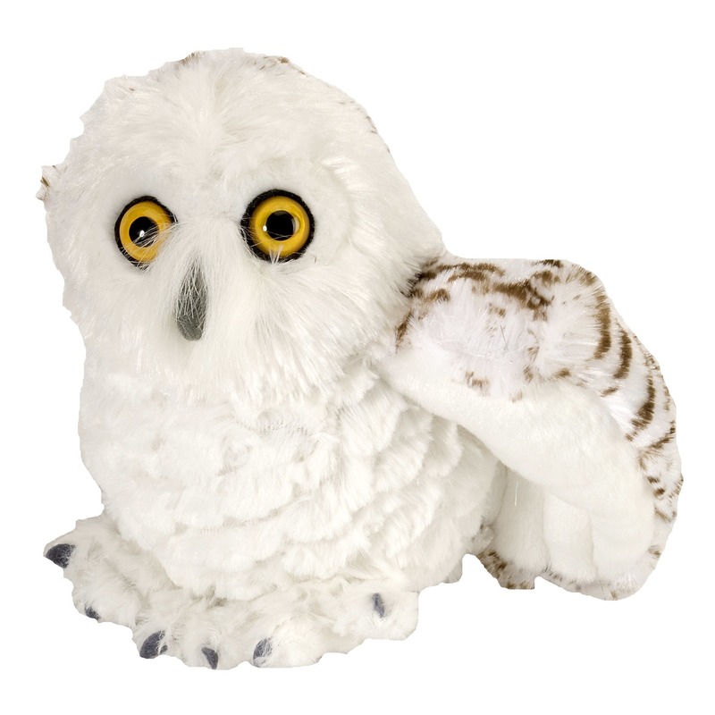 Pluche witte sneeuwuil knuffel vogel 15 cm speelgoed -