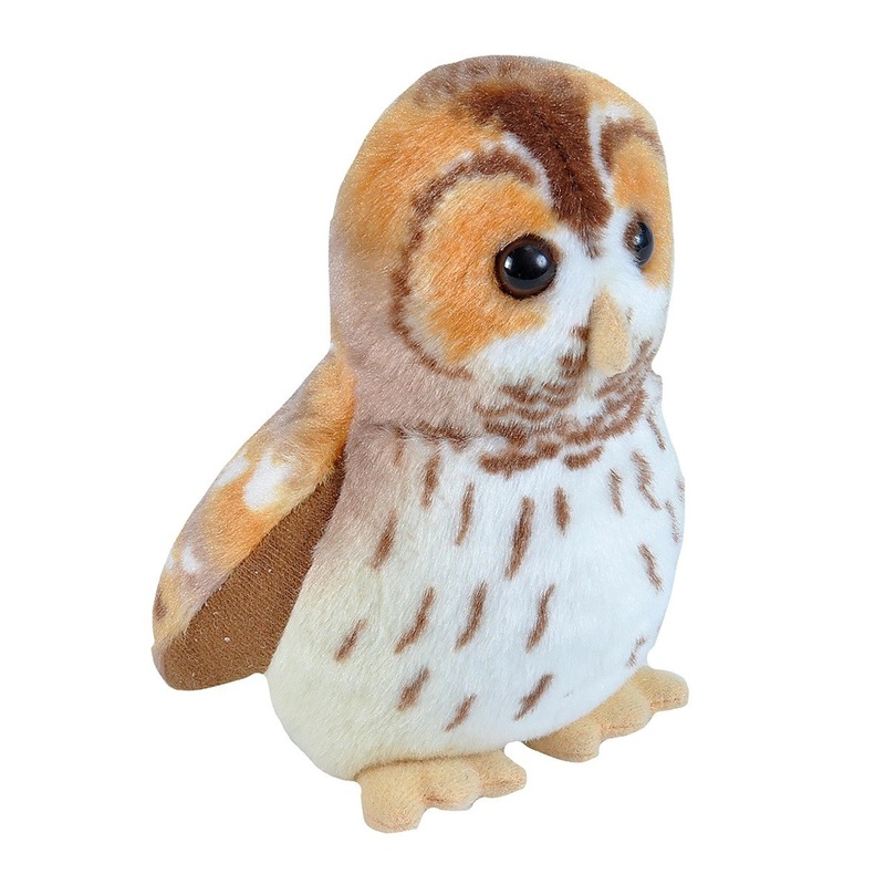 Wild Republic pluche bruine bosuil knuffel - 13 cm - Bosuilen knuffels - Speelgoed dieren -