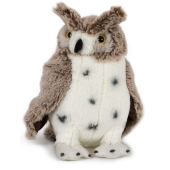 Pluche bruin/witte oehoe uil knuffel 20 cm speelgoed -