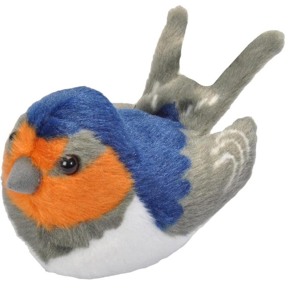 Wild Republic pluche boeren zwaluw vogel knuffel - 13 cm - Dieren knuffels - Met geluid -