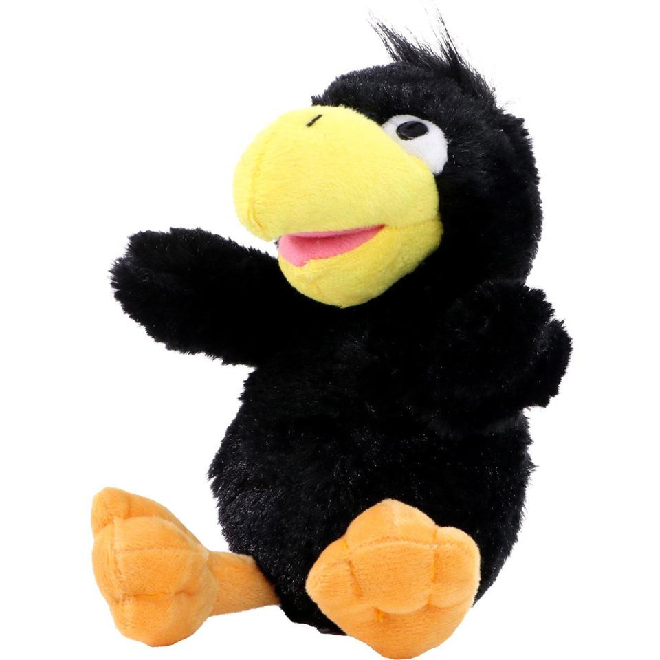 Knuffel dier Pluche stof zwarte kraai of raaf - vogel - 21 cm -