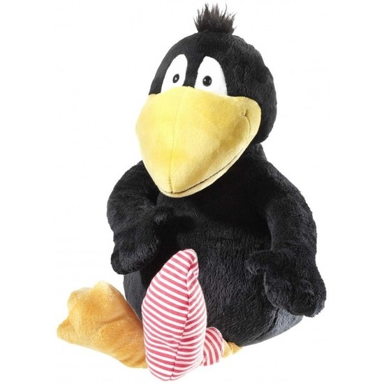 Pluche knuffeldier vogel - Kleine Raaf/kraai - 40 cm - cadeau knuffel -