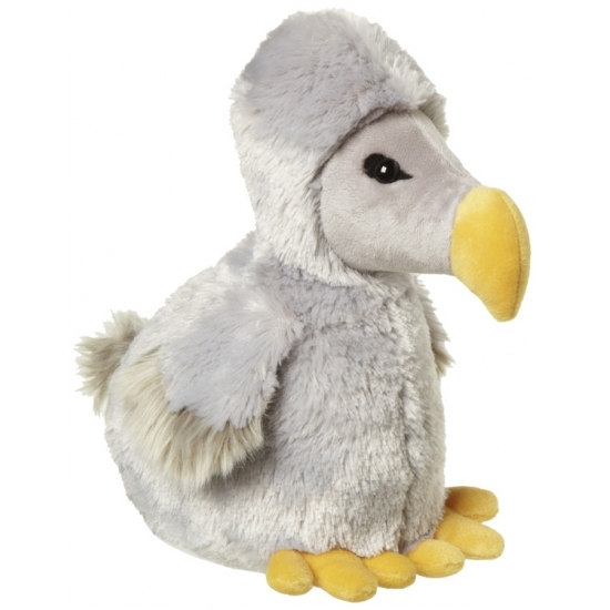 Nature Planet pluche Dodo vogel knuffel - 28 cm - grijs - Dieren knuffels -