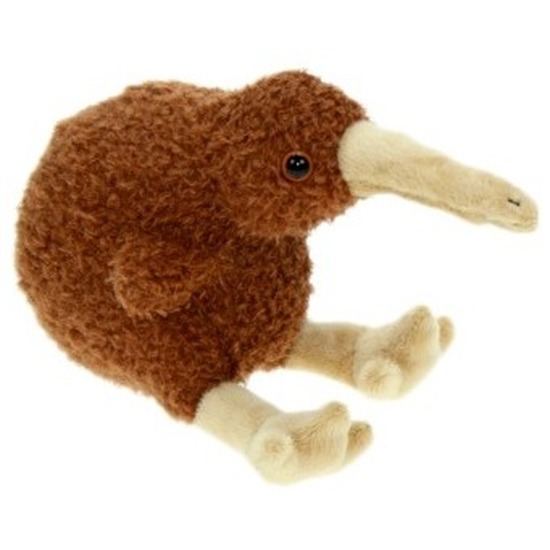 Pluche kiwi vogel knuffel 19 cm - Dieren speelgoed knuffels -