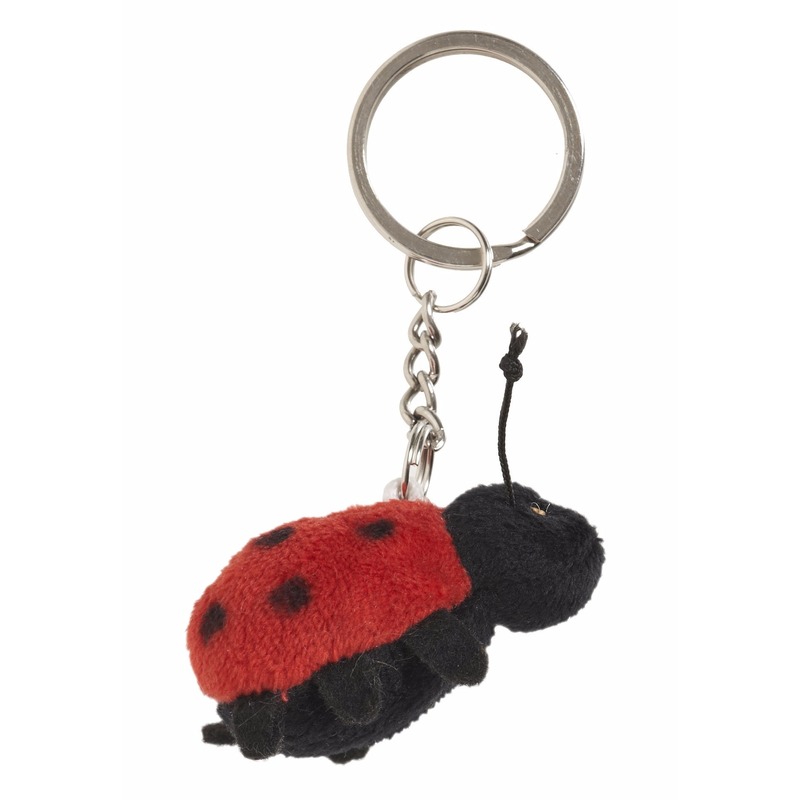 Pluche Lieveheersbeestje knuffel sleutelhanger - 6 cm - dieren -