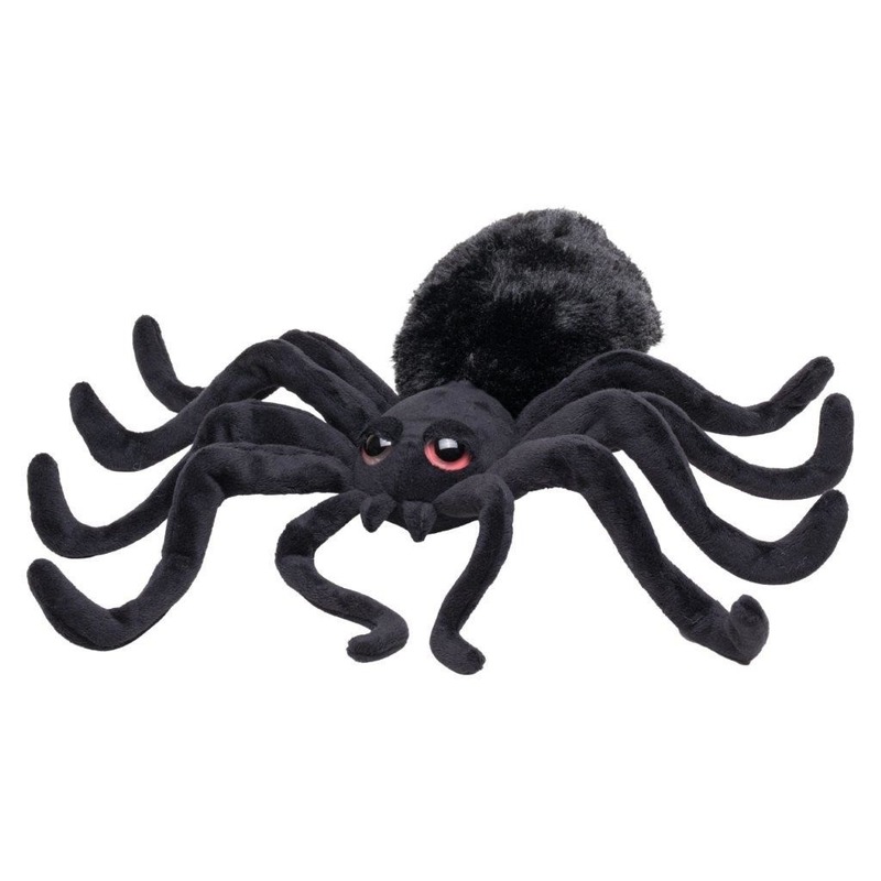 Knuffel spin - zwart - 40 cm - pluche - spinnenknuffel - Zwarte Weduwe -