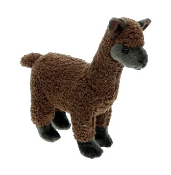 Pluche knuffel dier alpaca - bruin - 23 cm - knuffels uit Zuid Amerika -