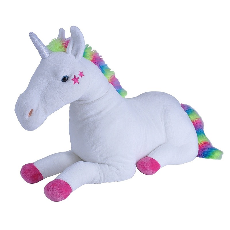 Grote pluche witte eenhoorn knuffel 76 cm speelgoed -