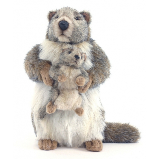 Hansa pluche marmot knuffel - 35 cm - dieren knuffels -