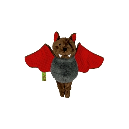 Pluche knuffel vleermuis rood 14 cm -