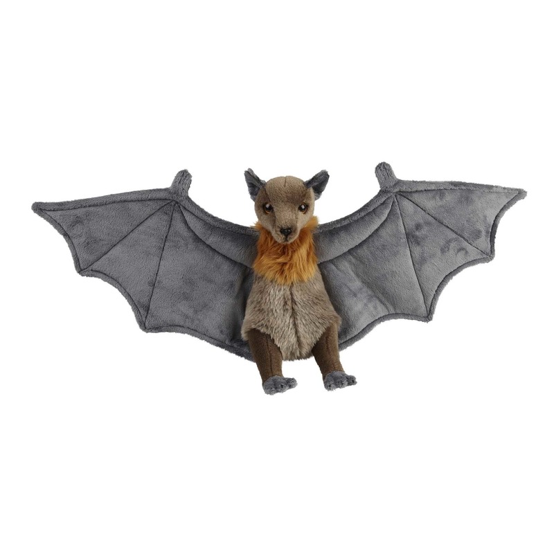 Pluche vleermuis knuffeldier - grijs - 36 cm - Vleermuizen knuffels -