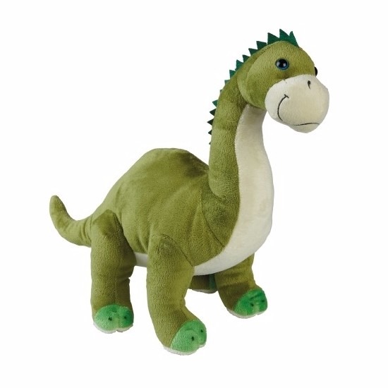 Pluche knuffel dinosaurus Brontosaurus - 30 cm - groen - dieren - cadeau -