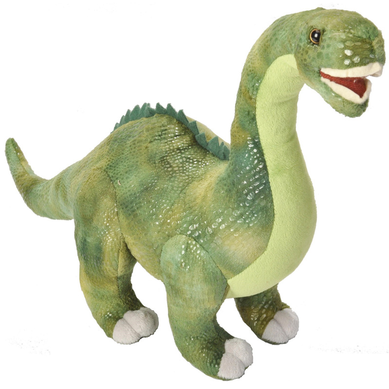 Pluche groene Diplodocus dinosaurus knuffel mega 38 cm -