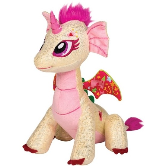 Beige/roze draak knuffel Glitter Fairy 25 cm -