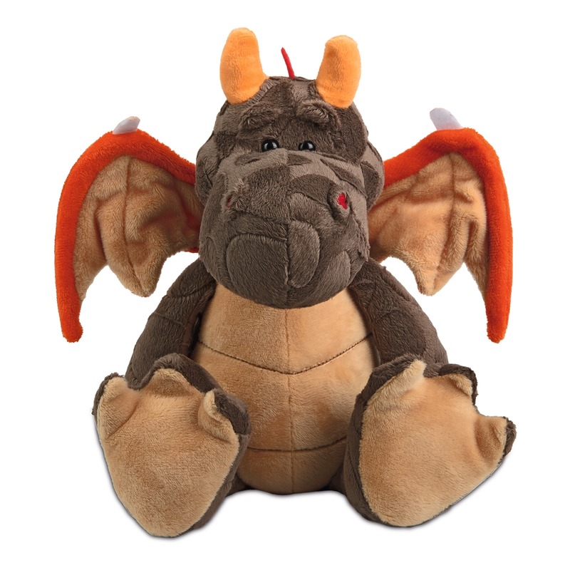 Pluche draak knuffel - rode vleugels - 33 cm - draken - speelgoed -
