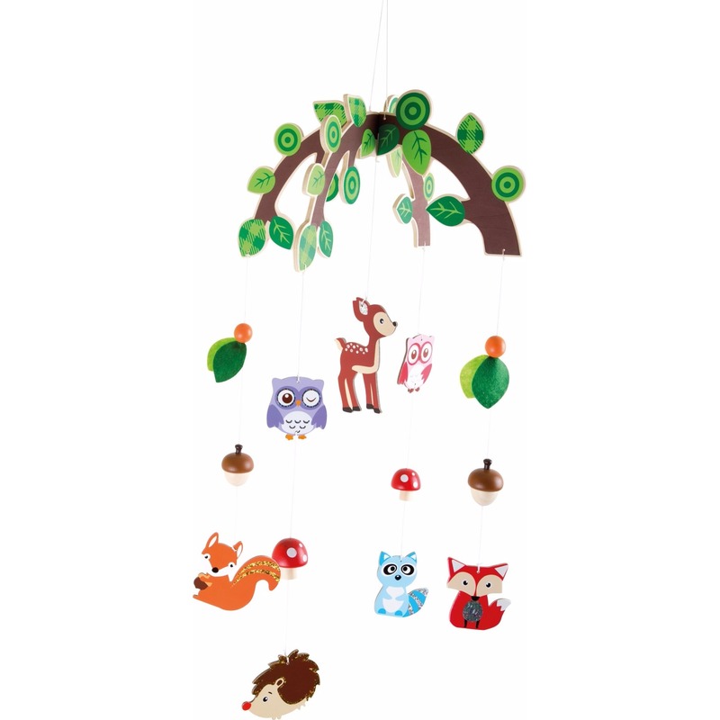 Hangdecoratie mobiel bosdieren voor jongens -