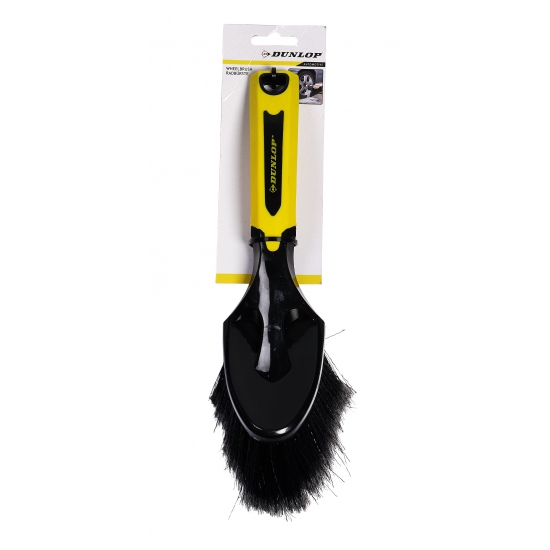 Dunlop autobanden/wielen velgenborstel - geel/zwart - 25 cm -
