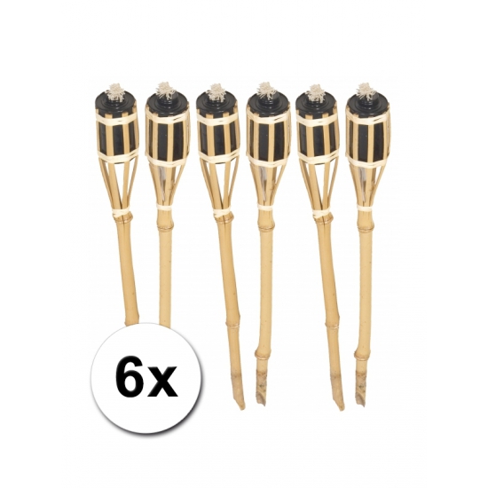 Bamboe tuinfakkels set 6 stuks 61 cm -