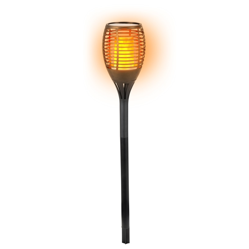 Solar LED tuinfakkels zwart 77 cm -